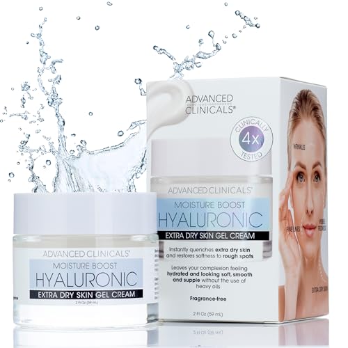Advanced Clinicals Hyaluronic Acid Moisturizer Gel Face Cream W/Vitamin E + B5