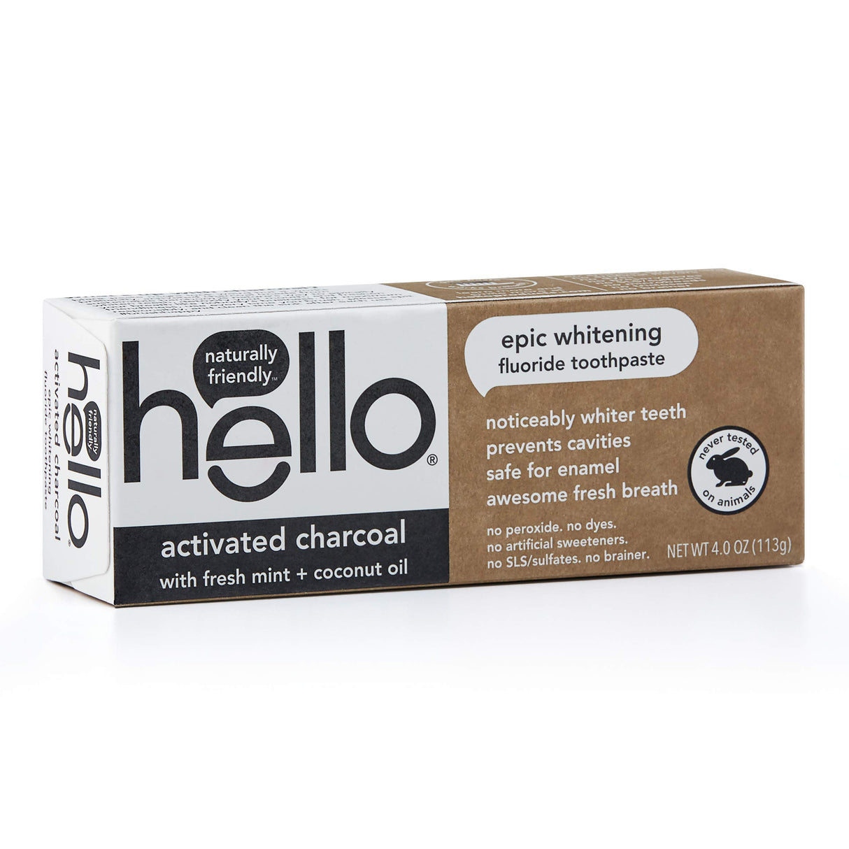 Hello Oral Care Activated Charcoal Fluoride Whitening Toothpaste