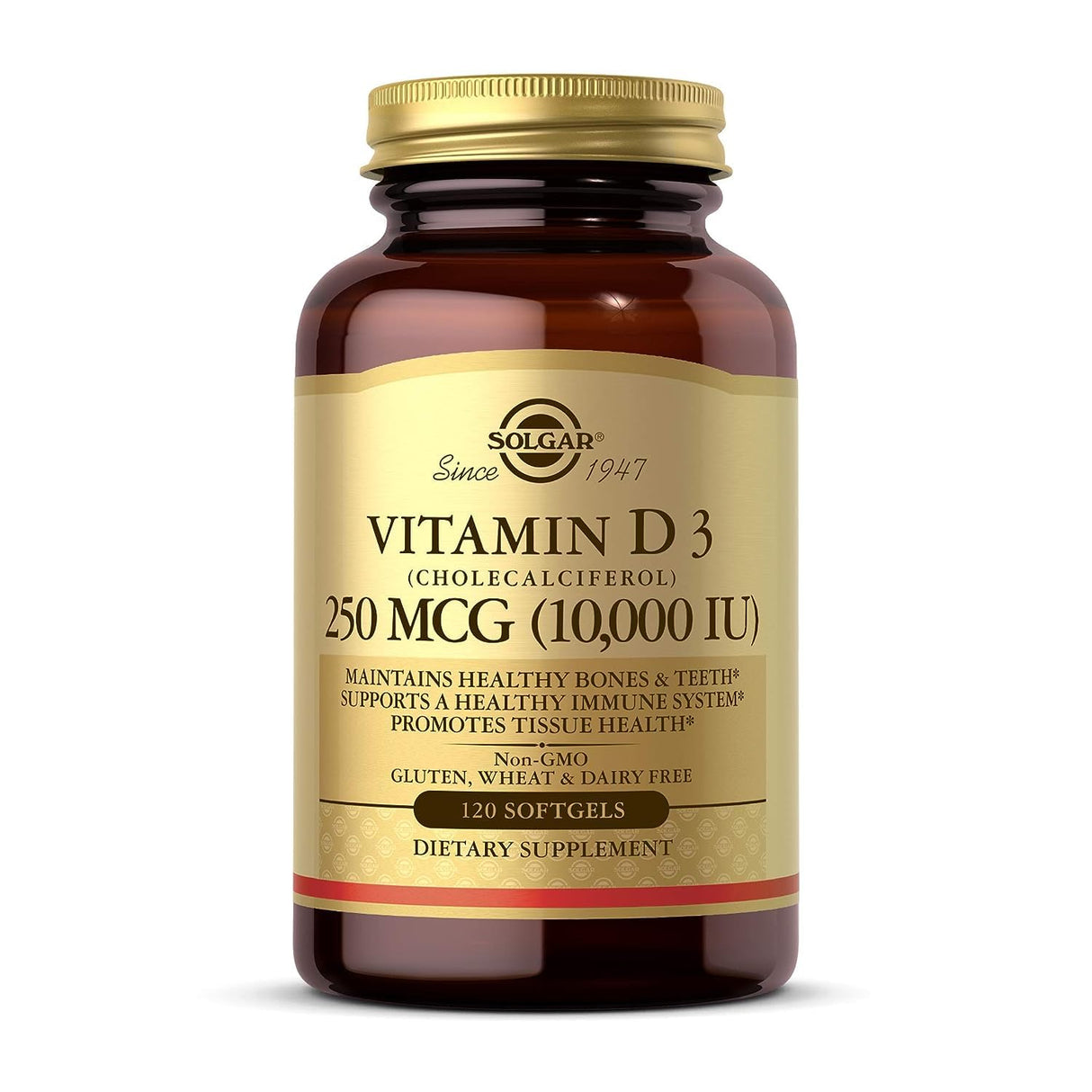 Solgar Vitamin D3 (Cholecalciferol) 250 MCG (10,000 IU), 120 Softgels
