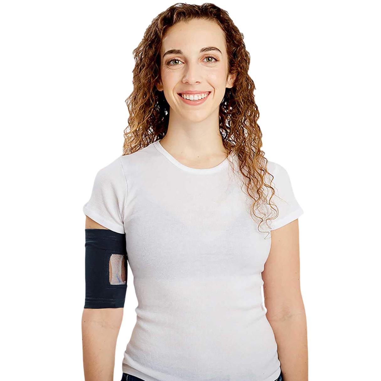 Care+Wear PICC Line Cover – Ultra-Grip PICC Line Sleeve for Upper or Lower Arm with Mesh Viewing Window, Provides Improved Comfort and Security for PICC Line Coverage (Medium, Black)