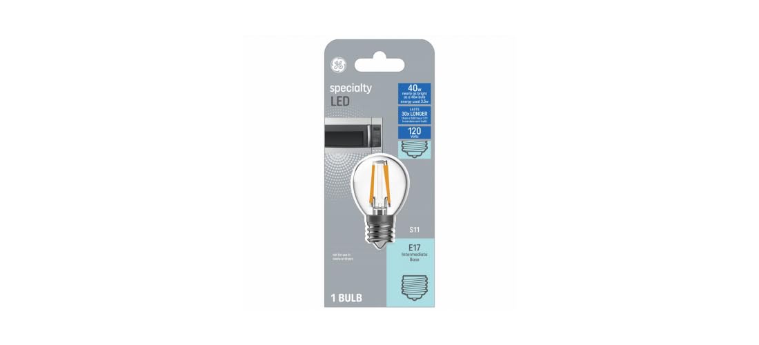 GE Lighting 93128996 LED Light Bulb, S11, Warm White, Clear, 360 Lumens, 4-Watts - Quantity 1