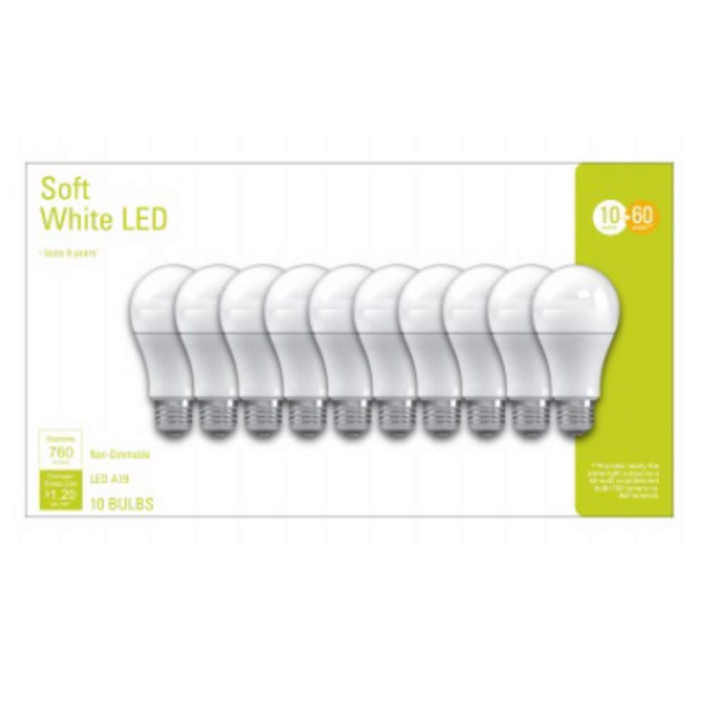 GE LED Light Bulb, Soft White Frosted, 760 Lumens, 10-Watts, 10-Pk.