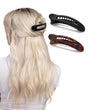 Kitsch Flat Claw Clips for Women 2pc (Black & Tortoise)