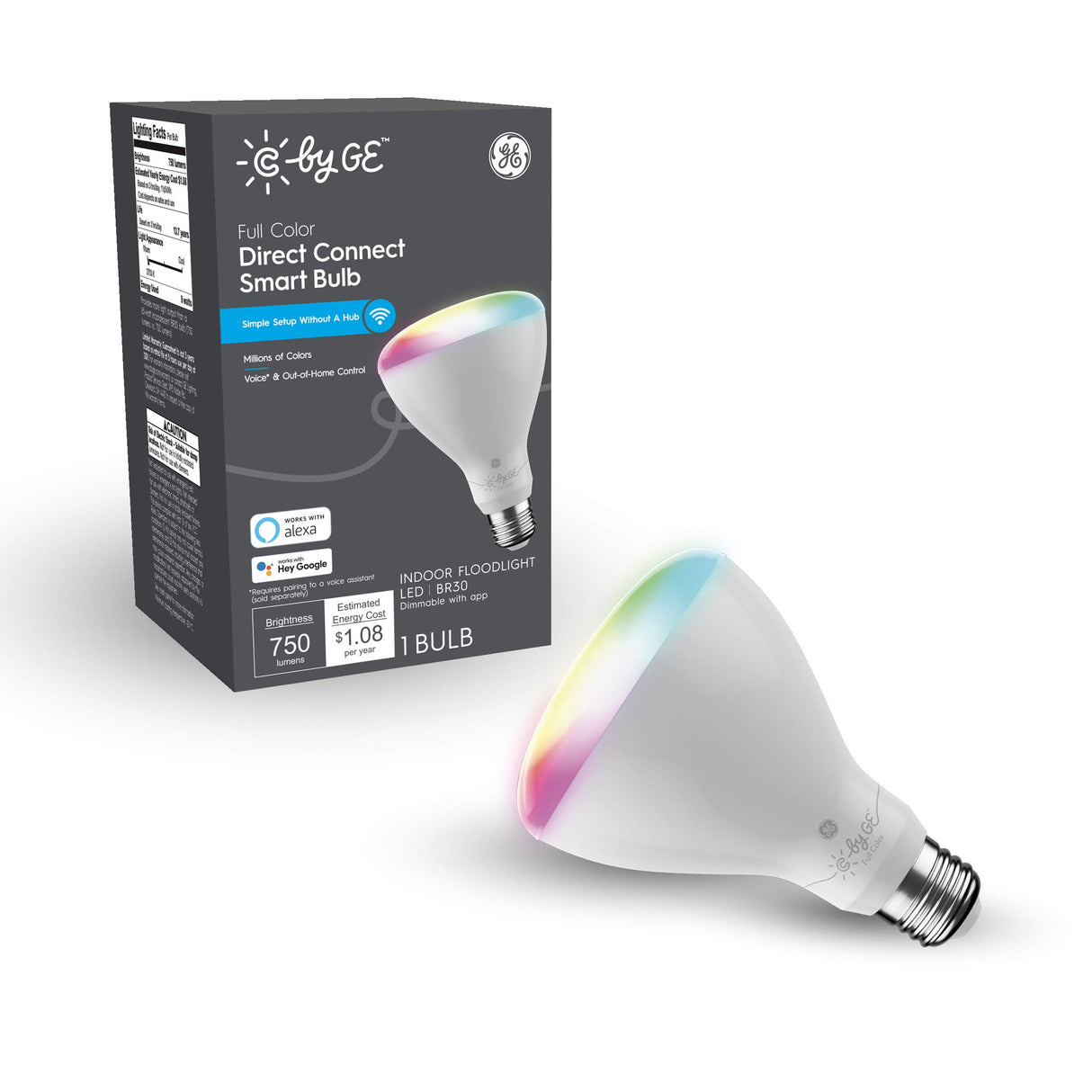 C by GE Full Color BR30 Smart LED Light Bulb