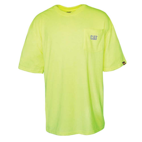 Caterpillar Men's Trademark Pocket T-Shirt Hi-Vis Yellow, X Large