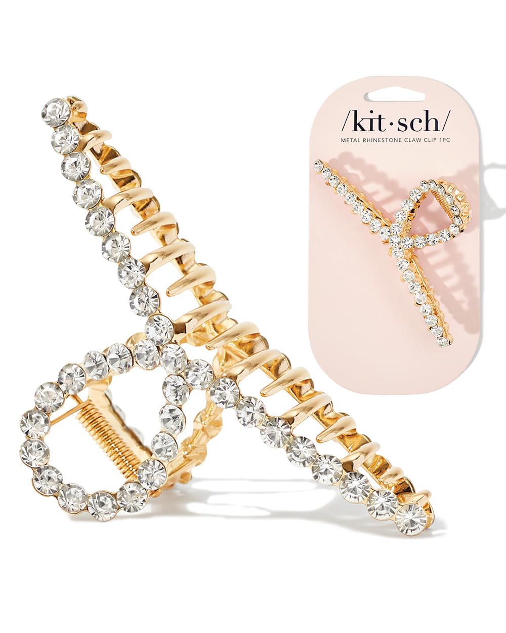 Kitsch Loop-Shaped Rhinestone Claw Clip