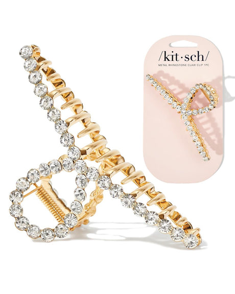 Kitsch Loop-Shaped Rhinestone Claw Clip