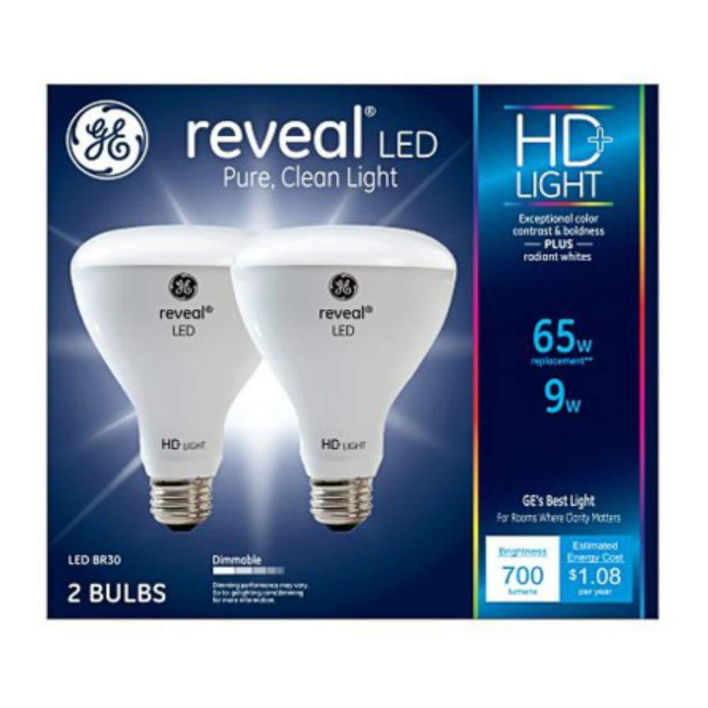 GE Lighting 30691 Reveal HD+ LED Light Bulbs, 700 Lumens, 9-Watts