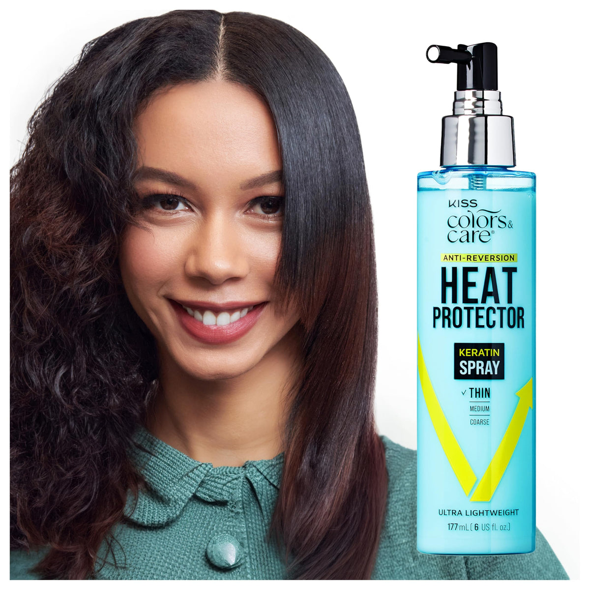 Kiss Colors & Care Anti-Reversion Heat Protector Keratin Spray