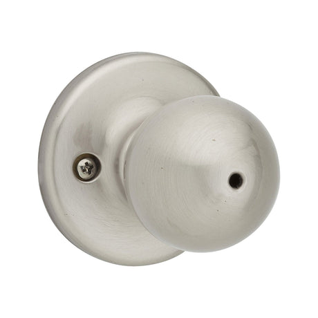 Kwikset Polo Interior Privacy Door Knob with Lock Satin Nickel Keyless Turn Lock Doorknob, with Microban Protection