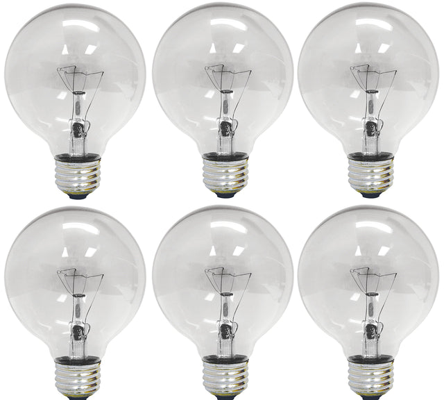 GE Lighting 12983 Incandescent G25, (Pack of 6)