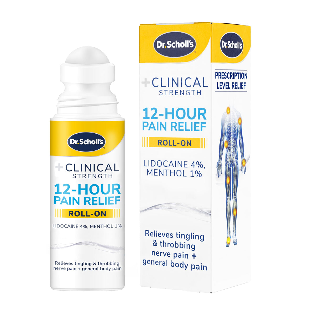 Dr. Scholl’s Clinical Strength 12-Hour Pain Relief Liquid Roll-On, 3 oz
