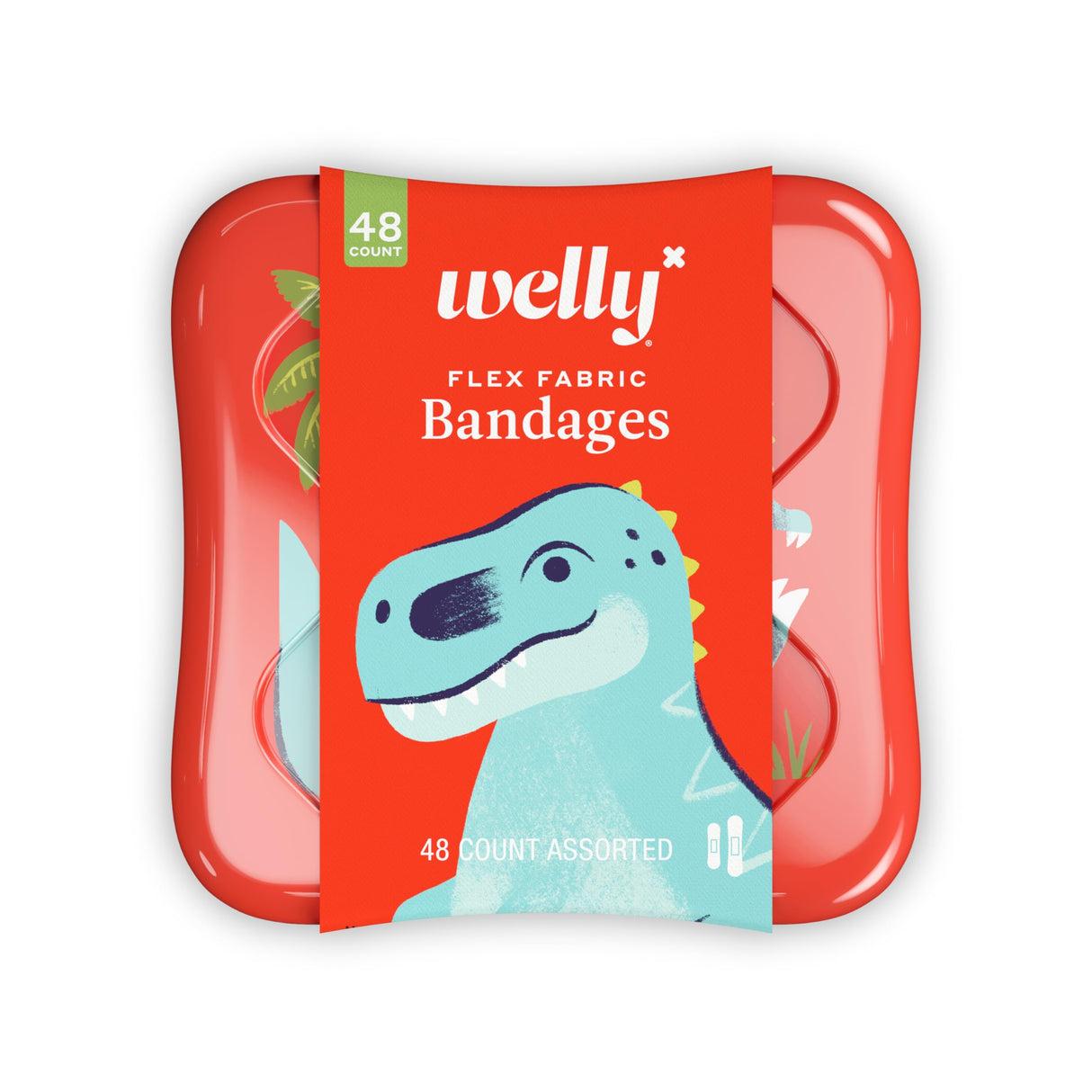 Welly Bandages | Adhesive Flexible Fabric Bravery Badges | Dinosaur Patterns - 48 Count