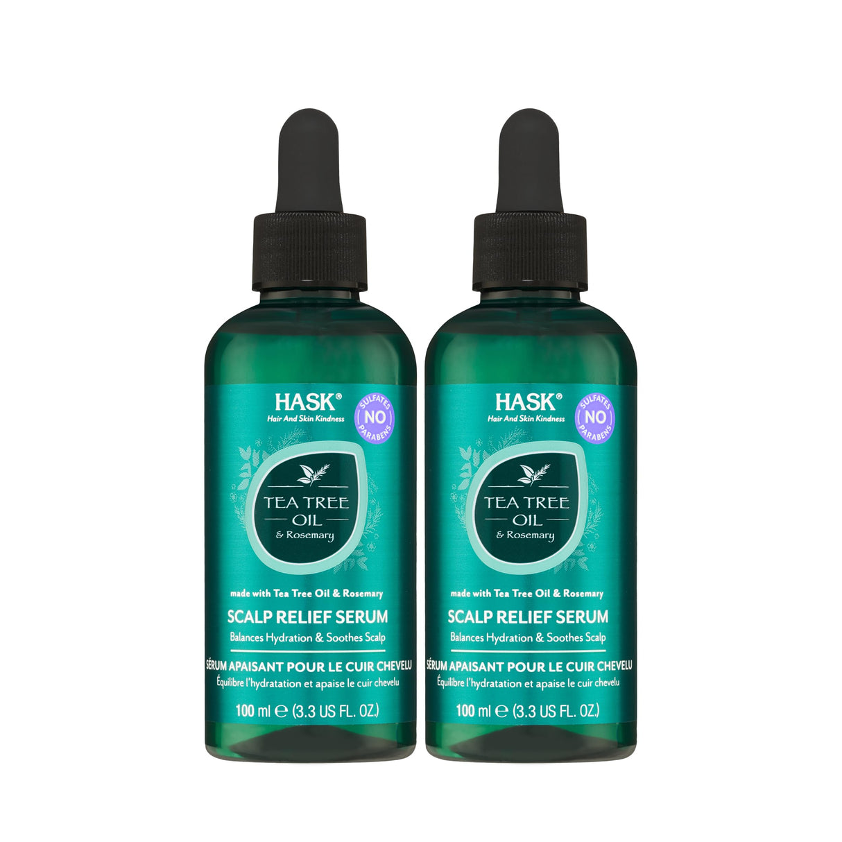 HASK Tea Tree Oil & Rosemary Scalp Relief Serum Pack of 2