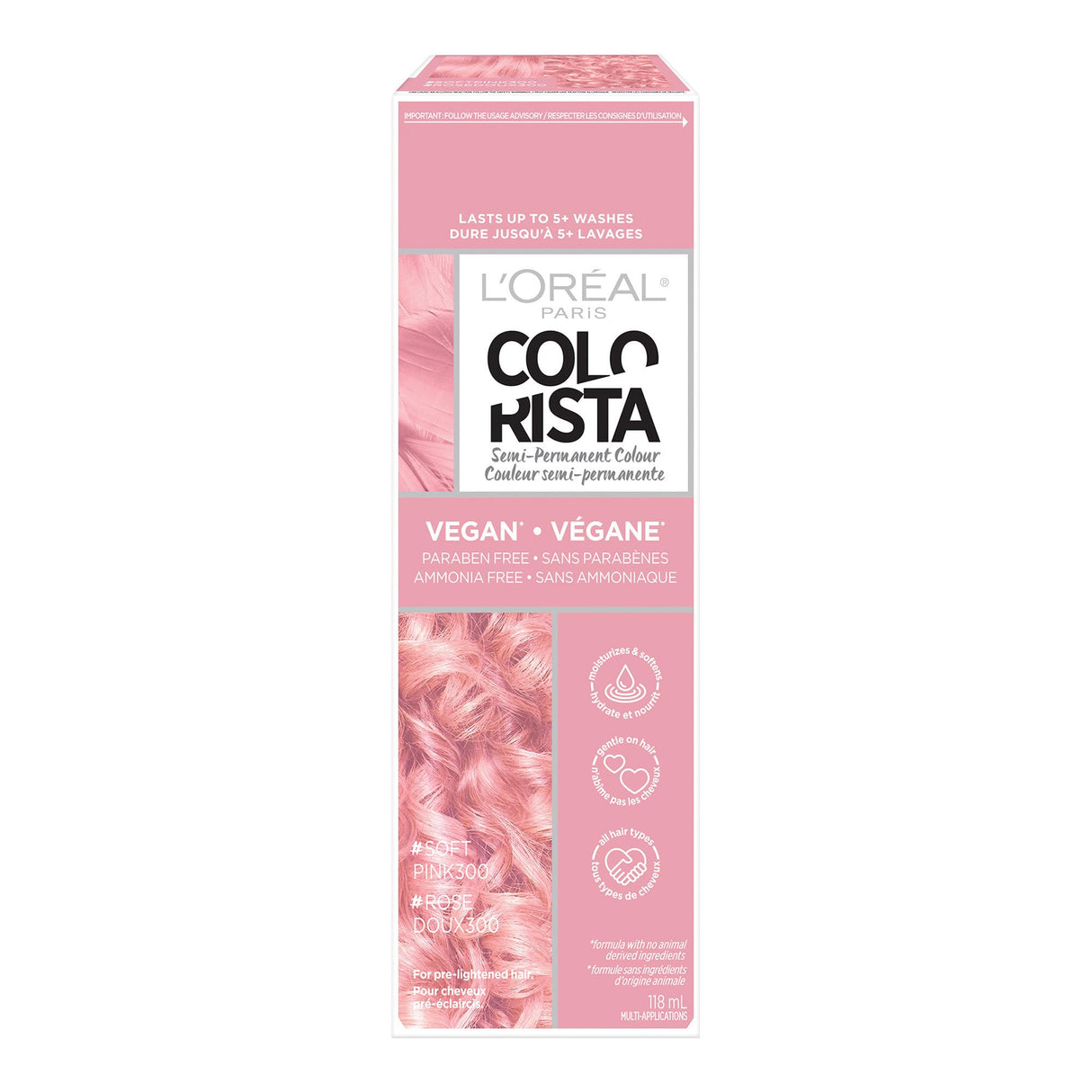 L'Oreal Paris Colorista Semi Permanent Hair Color, Soft Pink