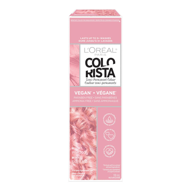 L'Oreal Paris Colorista Semi Permanent Hair Color, Soft Pink