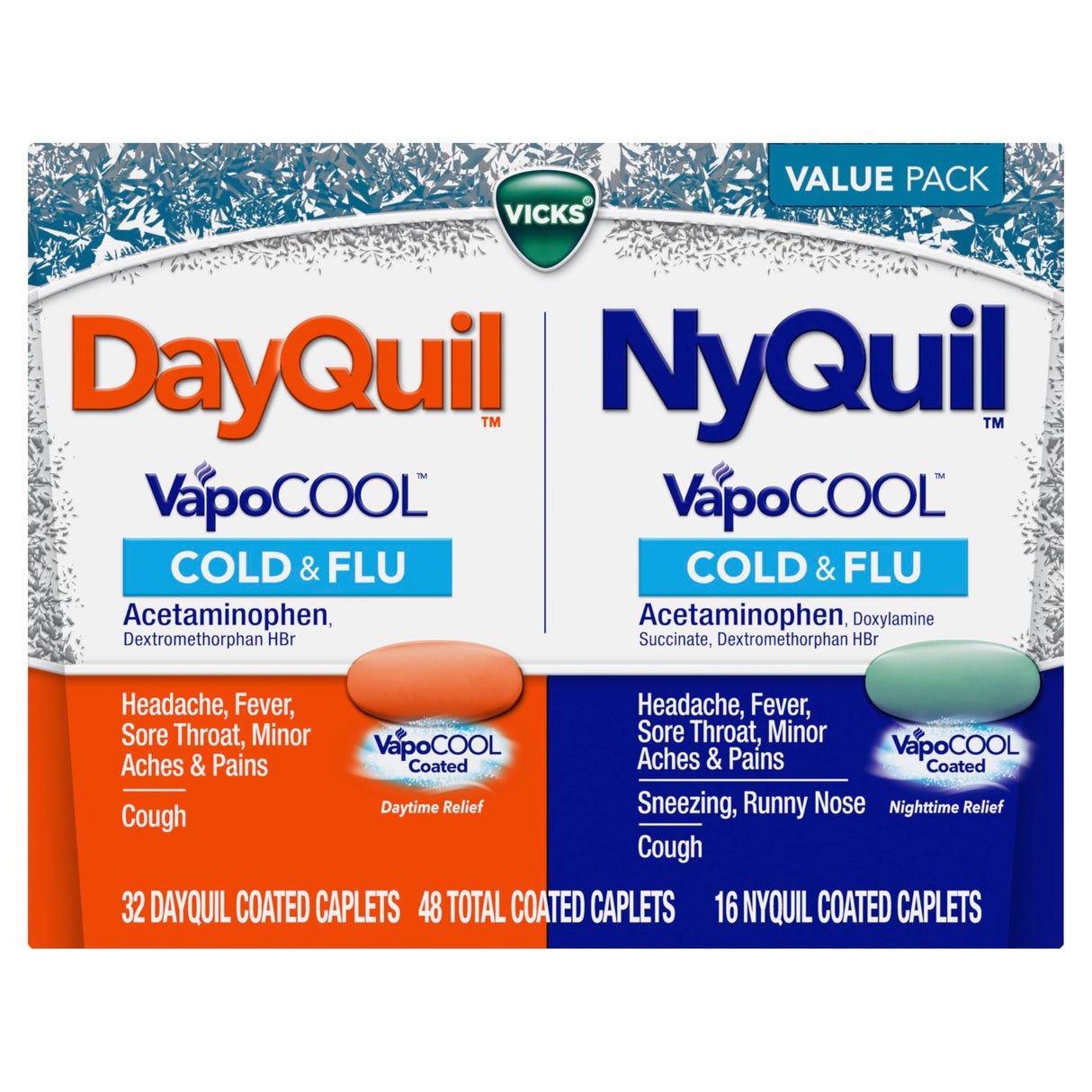 Vicks DayQuil and NyQuil VapoCOOL SEVERE Combo Cold & Flu + Congestion Medicine