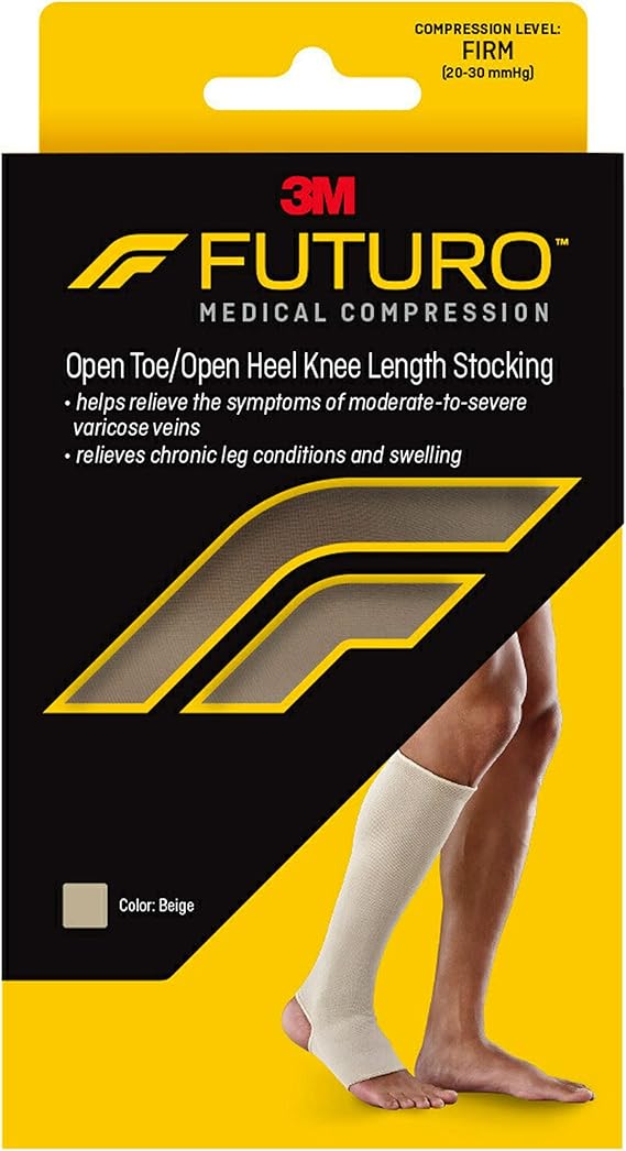 FUTURO Open Toe/Open Heel Knee Length Stocking, Large