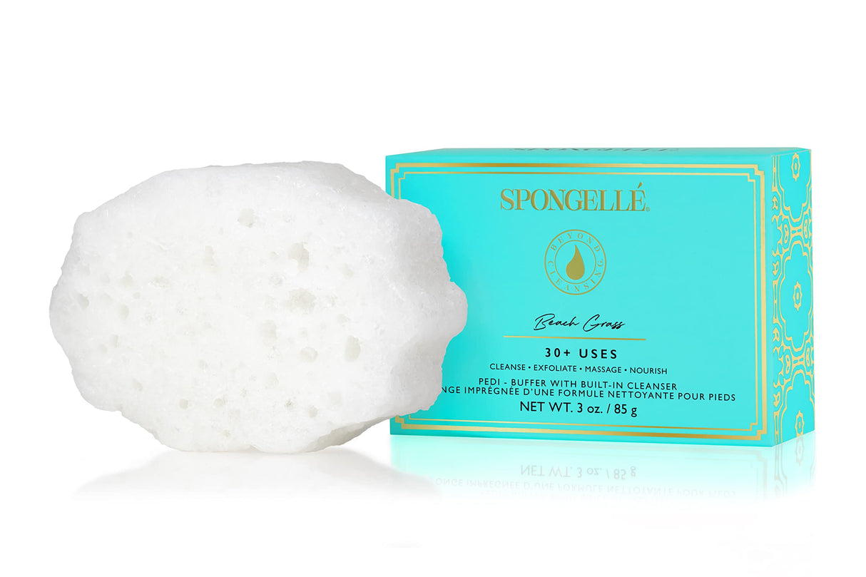 SPONGELLÉ Pedi-Buffer - Cleanse, Exfoliate & Polish Feet - Beach Grass