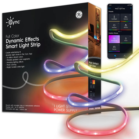 GE Cync Dynamic Effects Smart LED Light Strip, 16 ft
