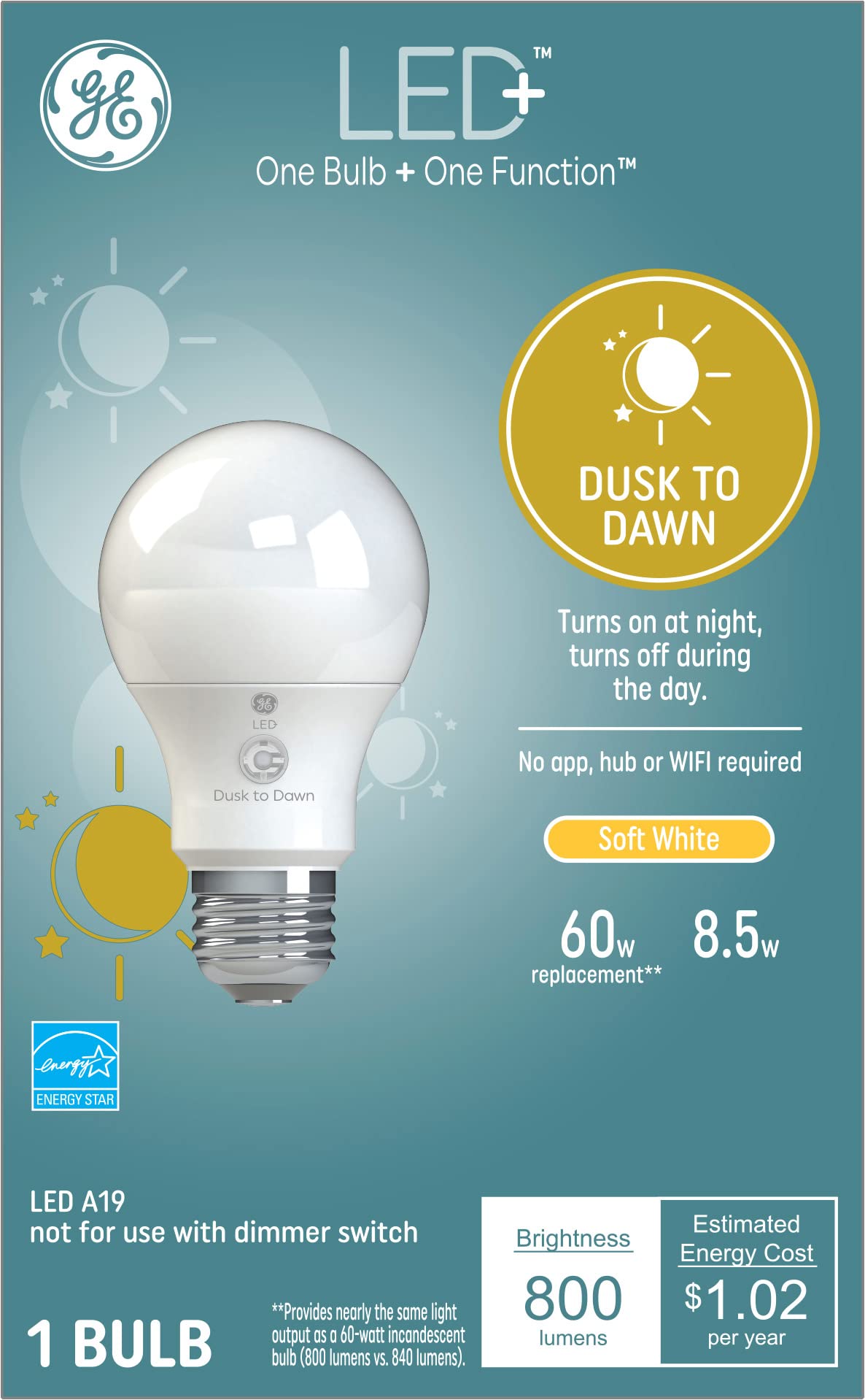 GE Lighting LED+ Dusk to Dawn Outdoor Light Bulb