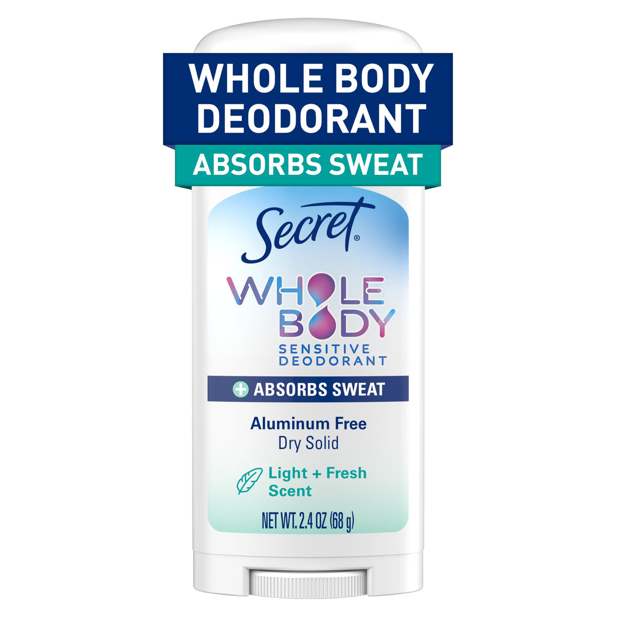 Secret Whole Body Deodorant Dry Feel Stick Light & Fresh Scent