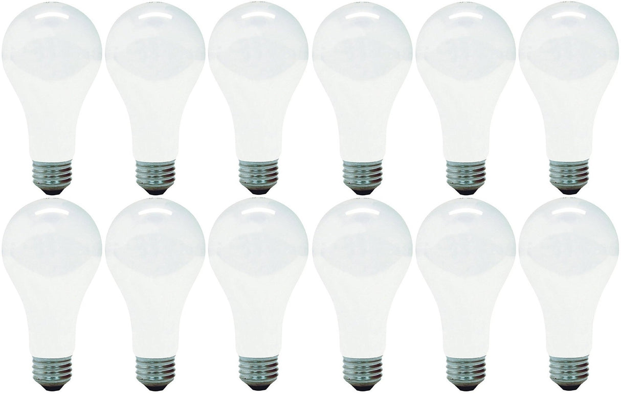 GE Soft White Light Bulb, 200 Watt, General Purpose Light Bulb, Medium Base (12 Pack)