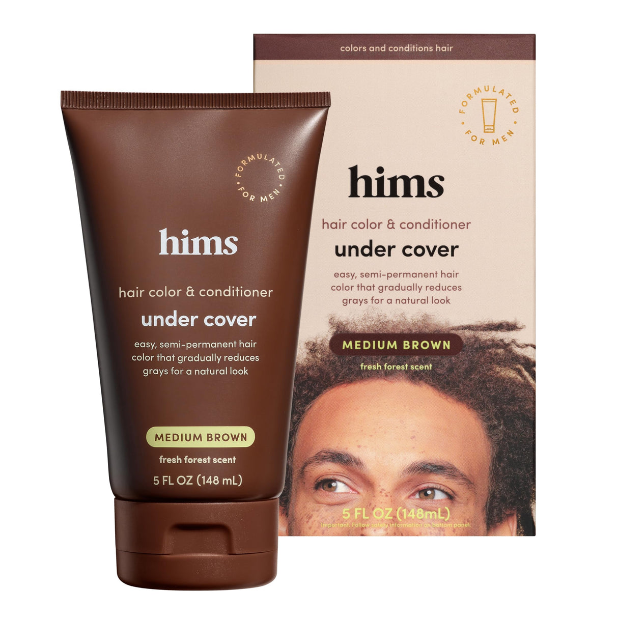 hims Under Cover Hair Color & Conditioner - Medium Brown - 5 Fl Oz