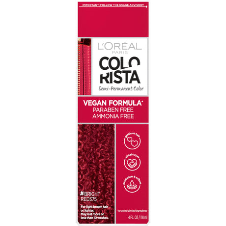 L'Oreal Paris Colorista Semi Permanent Hair Color, Bright Red