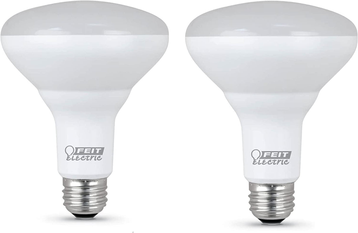 Feit Electric LED BR30 Light Bulbs, 65W Equivalent, Dimmable, 10 Year Life, 650 Lumens, 2700K Soft White, E26 Base Recessed Can Light Bulbs, Flood Light Bulbs, Damp Rated, 2 Pack, BR30DM/10KLED/2