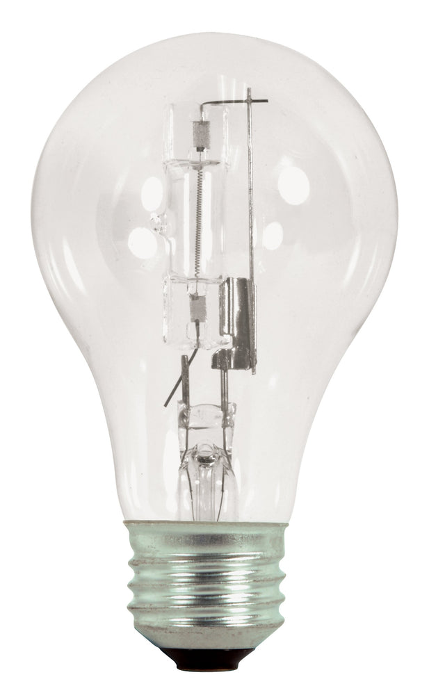 Satco S2404 72 Watt (100 Watt) 1490 Lumens A19 Halogen Warm White 3000K Clear Light Bulb, 2-Pack