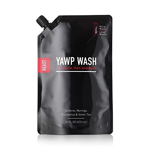 Beast Yawp All-in-1 Wash, Body Hair & Beard Shampoo & Bodywash Refill, 16 fl oz (16 oz)