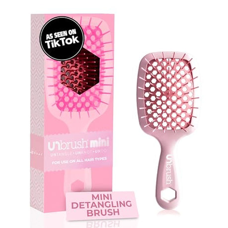 FHI Heat UNbrush Mini Detangler Brush, Peony Light Pink