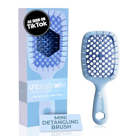 FHI Heat UNbrush Mini Detangler Brush, Periwinkle Light Blue