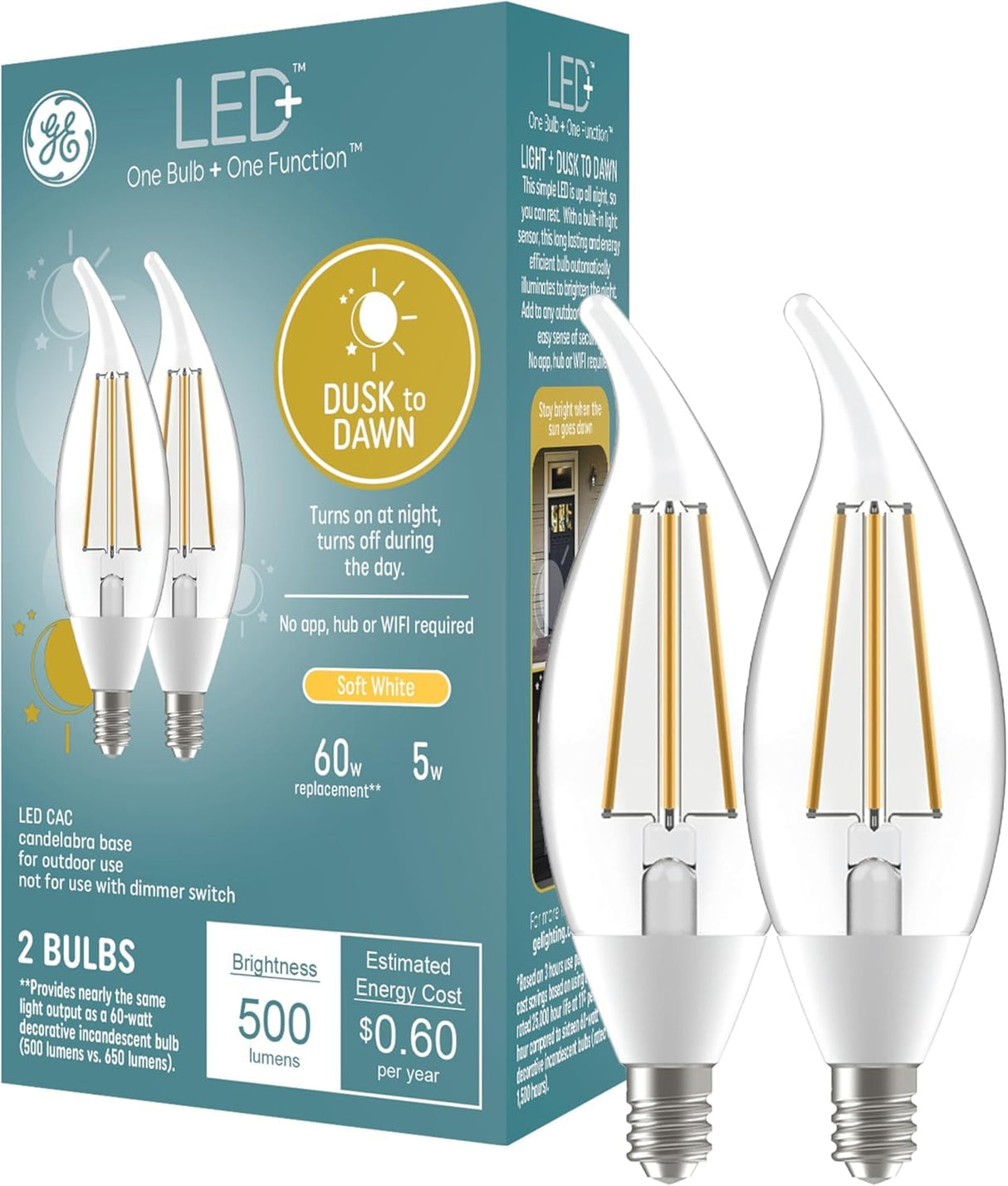 GE LED+ Dusk to Dawn LED Light Bulbs (2 Pack)