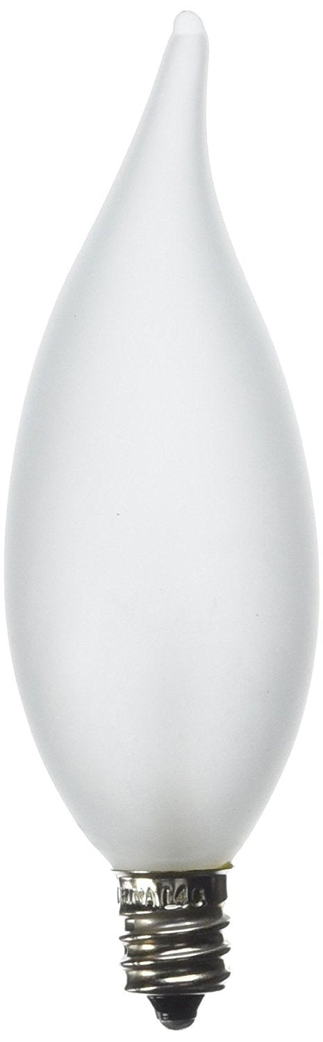 G E LIGHTING 66105 Bent Tip Light Bulb, 25W, Frosted, 2-Pack