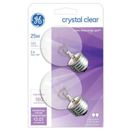 GE Lighting 31106 GE2PK25W Clear Globe Lamp