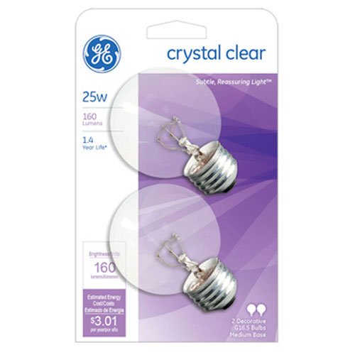 GE Lighting 31106 GE2PK25W Clear Globe Lamp