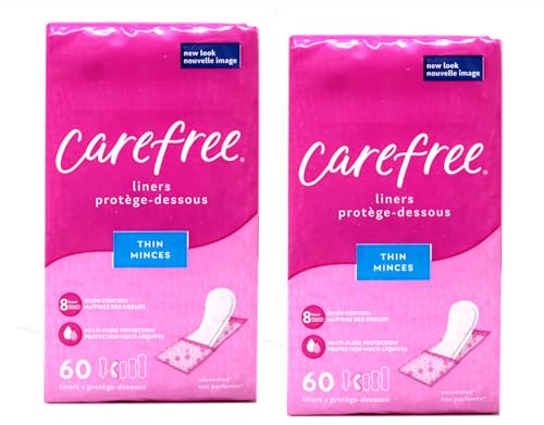 Carefree Body Shape Thin Unscented, 60 Count (Pack of 2)