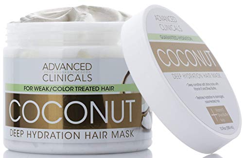 Advanced Clinicals Coconut Oil Hair Mask Treatment Deep Hydration Hair Repair Mask Conditioner