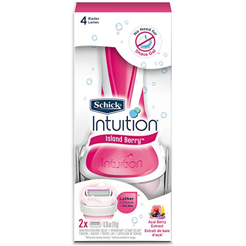 Schick Intuition Island Berry Womens Razor Blade Refills with Acai Berry Extract