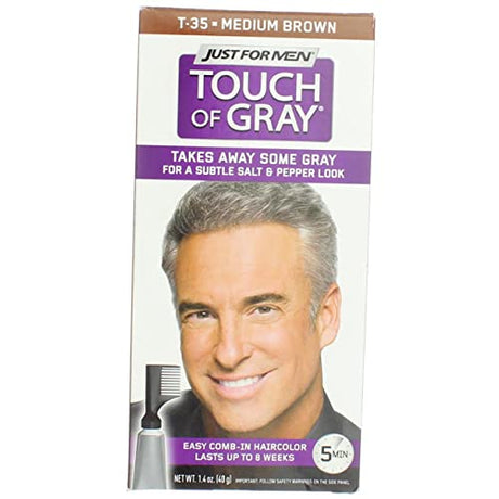 JUST FOR MEN Touch of Gray Haircolor T-35 Medium Brown ( Pack of 2 )
