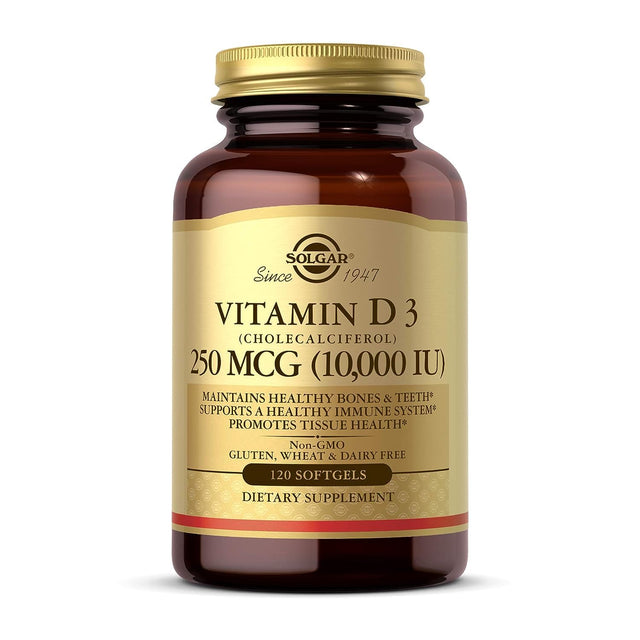 Solgar Vitamin D3 (Cholecalciferol) 250 MCG (10,000 IU), 120 Softgels