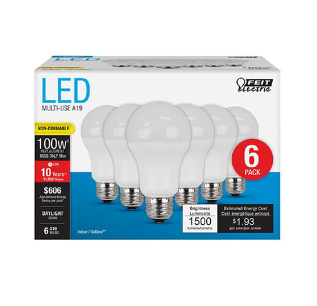 Feit Electric Bulb LED A19 DL 16W 6PK