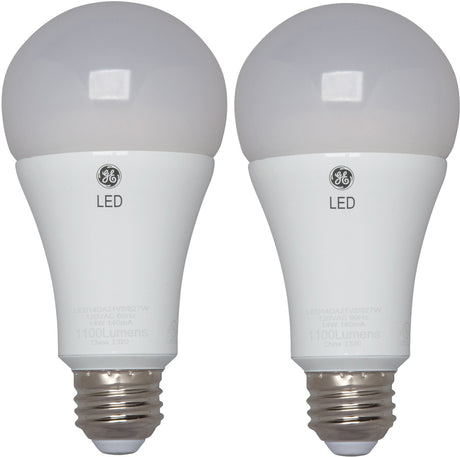 GE 66133 LED A19 Light Bulb with Medium Base, 17-Watt, Daylight, 2-Pack