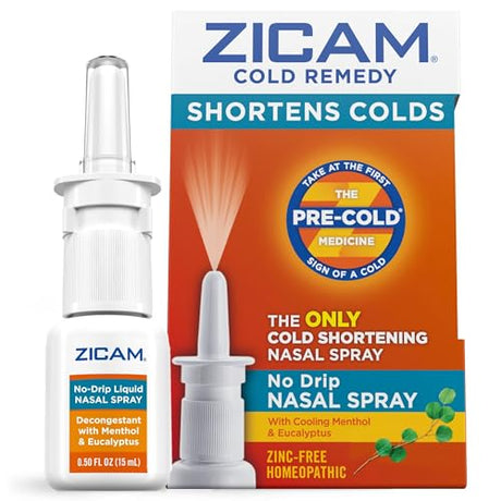 Zicam Cold Remedy No-Drip Nasal Spray with Cooling Menthol & Eucalyptus