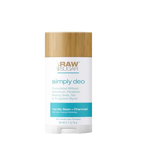 RAW SUGAR Deodorant Stick Vanilla Bean + Charcoal Scent