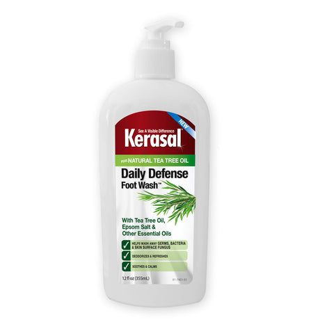 Kerasal Daily Defense Foot Wash Daily Cleanser for Feet, 12 Ounce