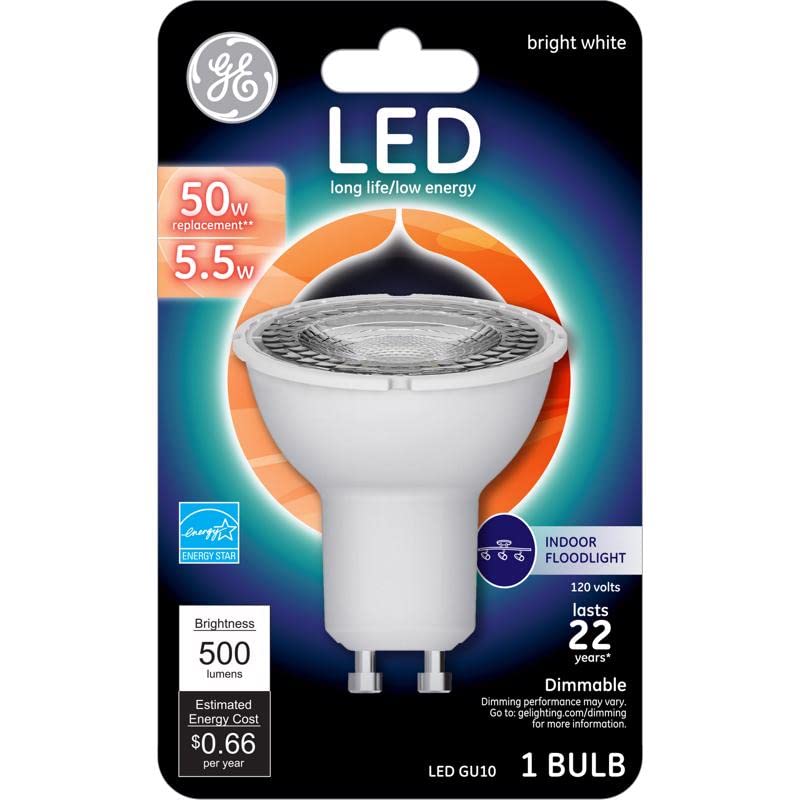 GE Classic LED 50 Watt Replacement, Bright White, MR16 Indoor Floodlight Bulb (1 Pack)