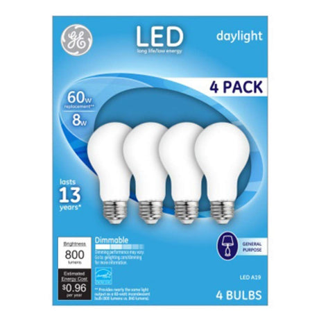 GE Lighting LED Light Bulbs, Frosted Daylight, 8-Watts, 750 Lumens